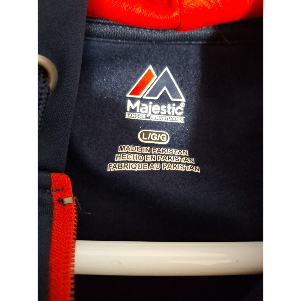 St.Louis Cardinals Large Majestic Full Zip Blue Hoodie - Picture 4 of 9